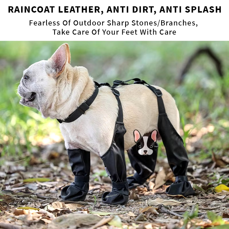 Dog Shoes Waterproof Ajustable Shoes for Dogs Non-Slip Dog Boots Outdoor Protector Accessories for Small Medium French Bulldog