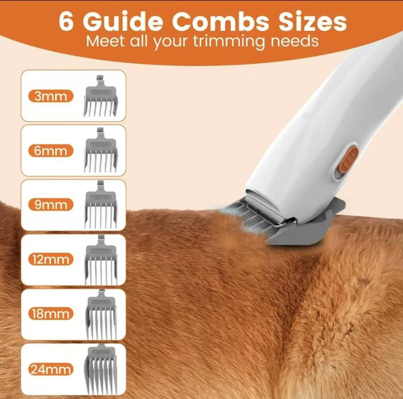 Ultimate Dog Grooming Kit: High-Power 12,000Pa Pet Hair Vacuum with Quiet Motor, Professional Pet Clippers, & Low-Noise Shedding Brush - PG10 for Effortless Dog Grooming