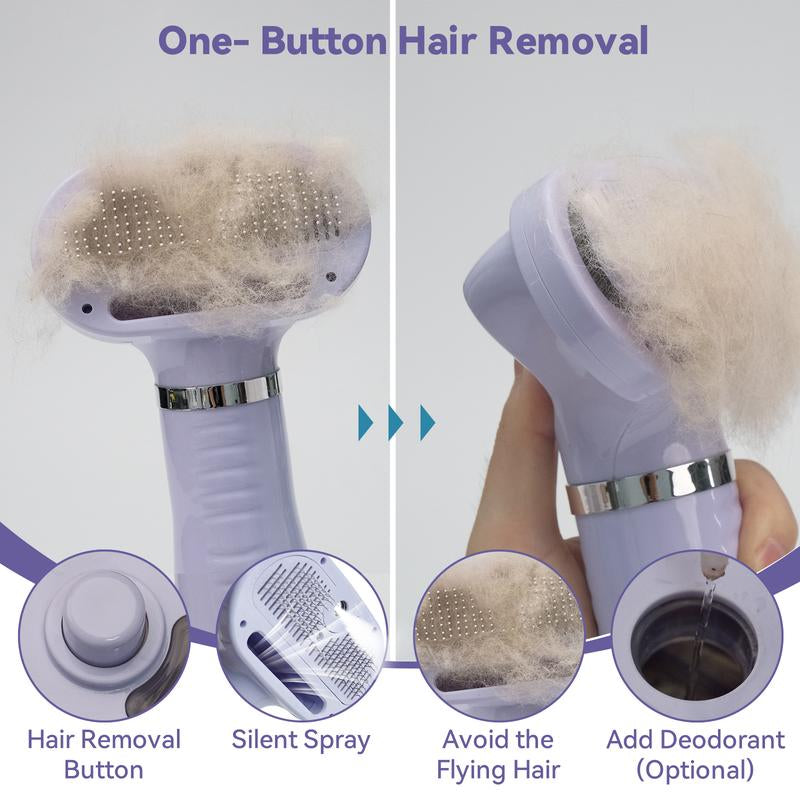 Fido Fave Pet Hair Dryer Steam Brush, Spray Cat Dryer Comb for Shedding, 3 in 1 Cat Steam Comb, Dog Blow Dryer with Water Tank, 3 Heat Settings Professional Home Grooming Furry Portable Drying Blower,Tiktokshopdealsforyoudays