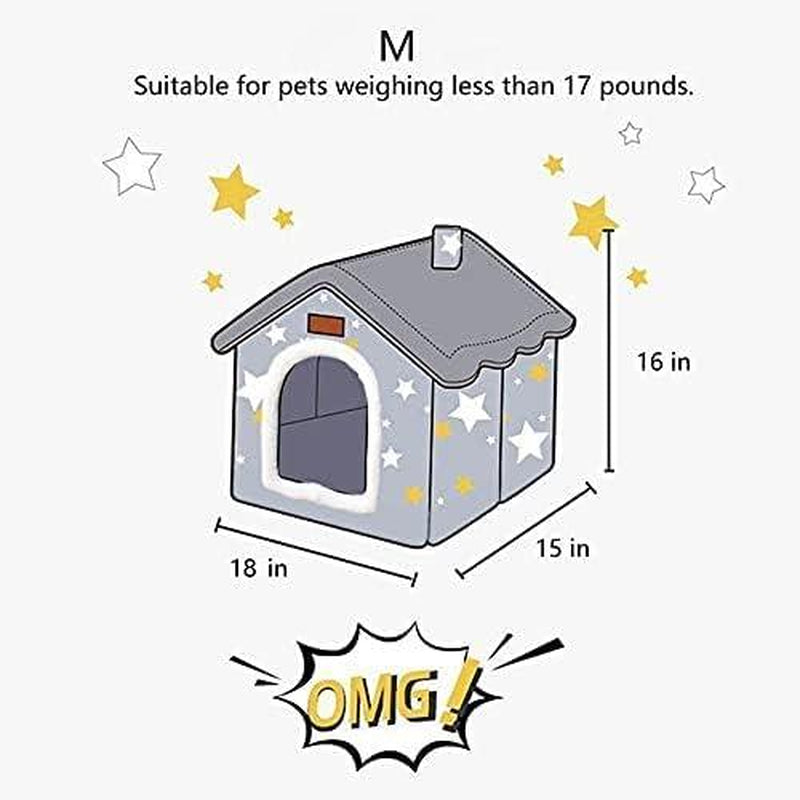 Dog House Indoor Memory Sponge, Foldable Dog House Kennel Bed Mat with Cushion for Small Medium Large Dogs Cats, Winter Warm Cat Nest Puppy Cave Sofa