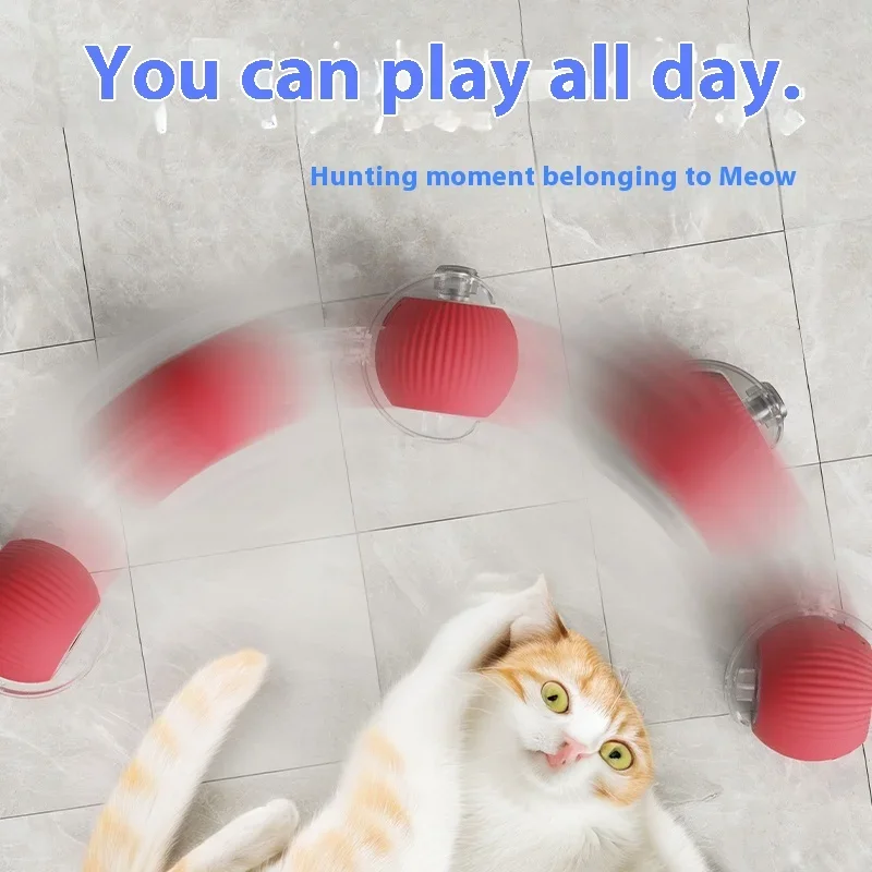 Cat Interactive Ball Toys Automatic Rolling Ball Faux Tail Rechargeable Smart Pet Electric Toy Dog Cat Training Imitate Mouse