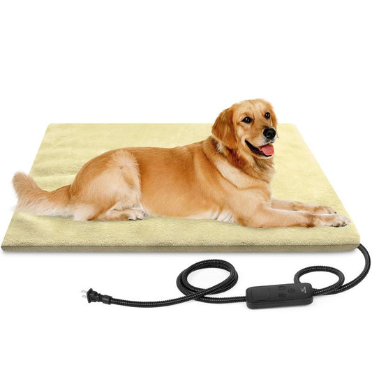 Clawsable Super Large Size Pet Heating Pad Electric Heating Pad for Dogs, Waterproof Dog Cat Heated Bed Pad, Adjustable Warming Mat with 6 Temperature & 5 Timers Set Auto off Anti-Chew Cord