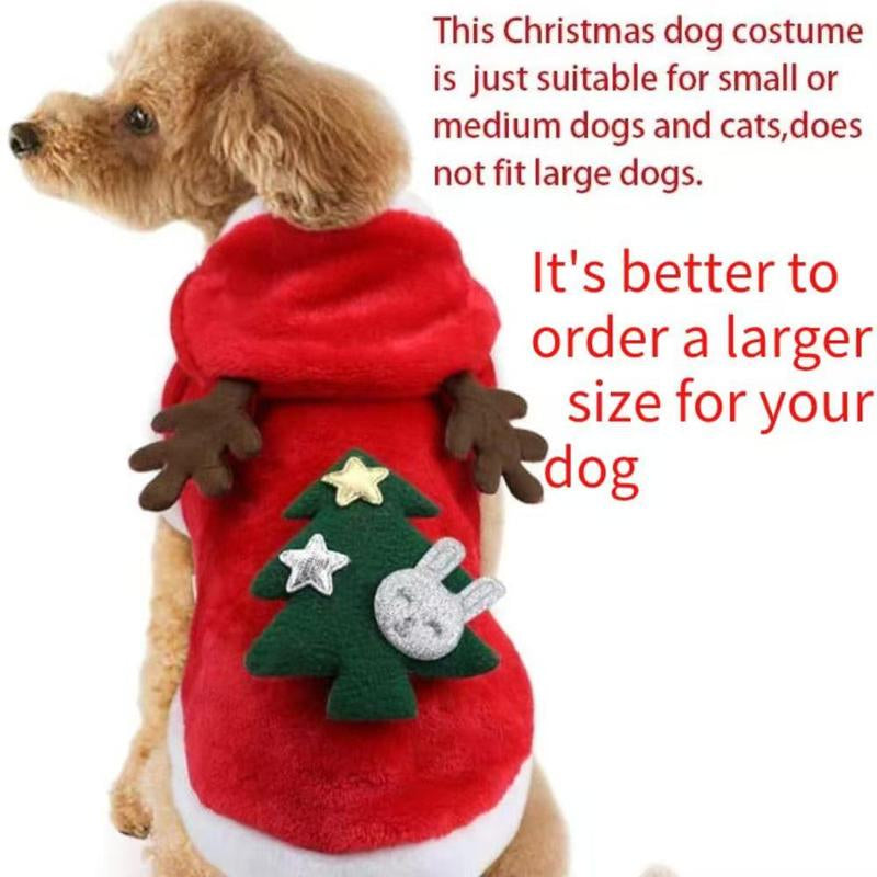 Pet Christmas Costume, Cute Reindeer Design Pet Clothes, Soft Comfortable Pet Costume for Small Medium Large Dogs & Cats