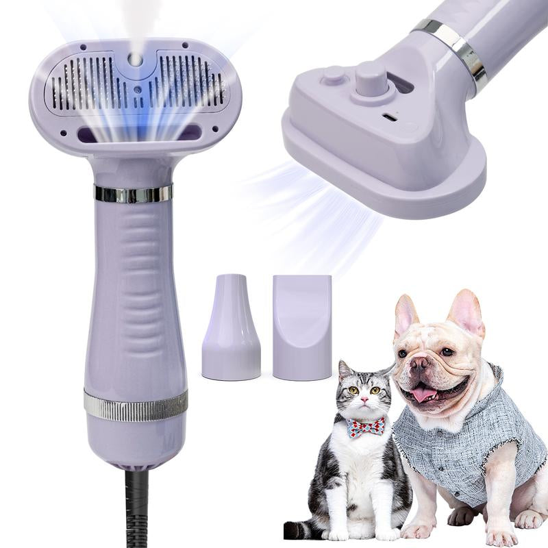 Fido Fave Pet Hair Dryer Steam Brush, Spray Cat Dryer Comb for Shedding, 3 in 1 Cat Steam Comb, Dog Blow Dryer with Water Tank, 3 Heat Settings Professional Home Grooming Furry Portable Drying Blower,Tiktokshopdealsforyoudays