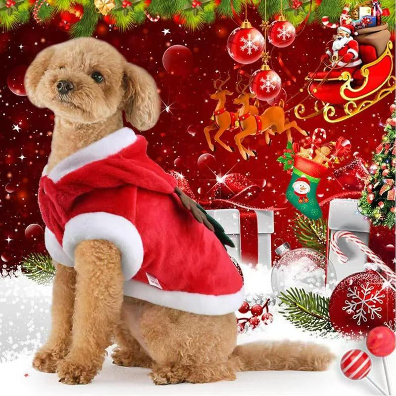 Pet Christmas Costume, Cute Reindeer Design Pet Clothes, Soft Comfortable Pet Costume for Small Medium Large Dogs & Cats