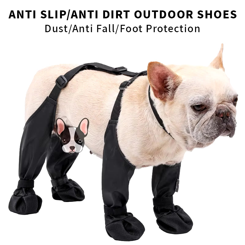 Dog Shoes Waterproof Ajustable Shoes for Dogs Non-Slip Dog Boots Outdoor Protector Accessories for Small Medium French Bulldog