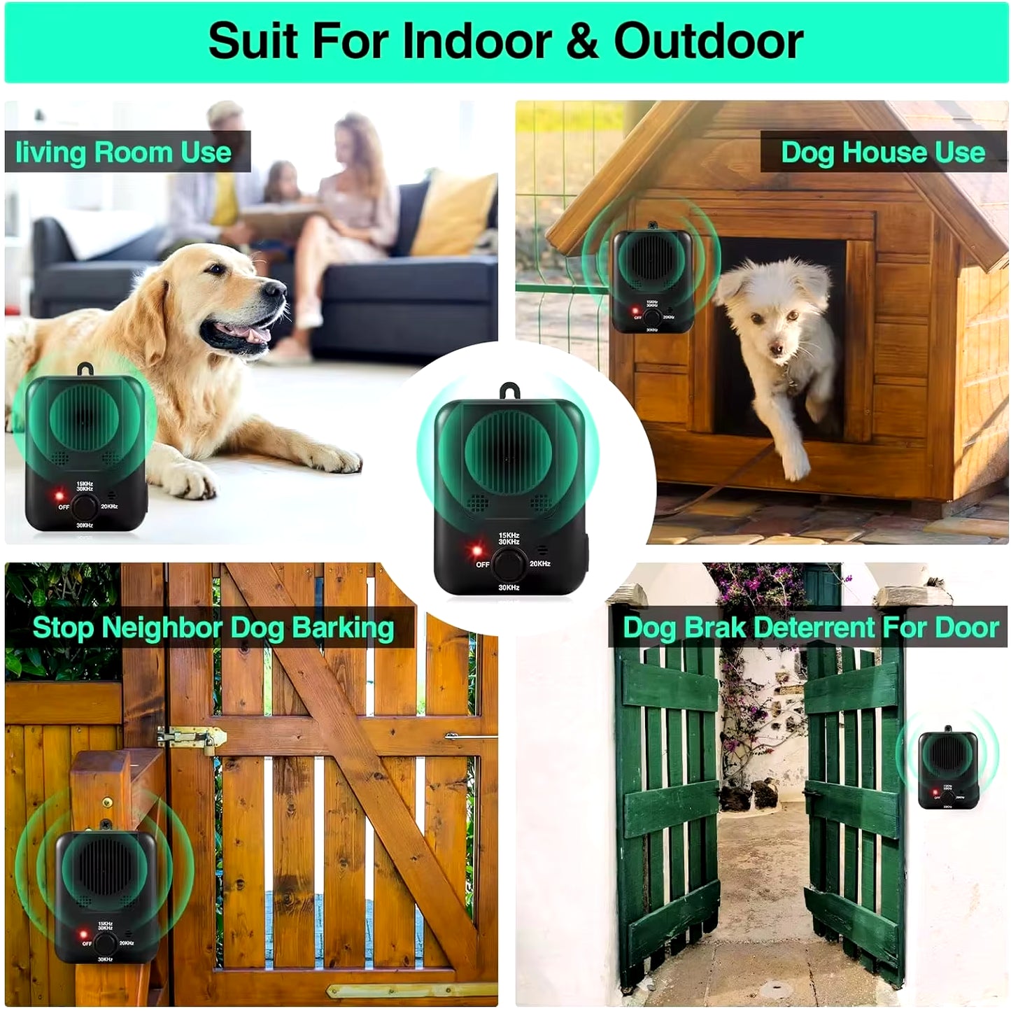 2024 Upgraded Ultrasonic Dog Bark Deterrent Devices,Anti Barking Device Dog Indoor Outdoor,50Ft Dog Barking Control Devices-