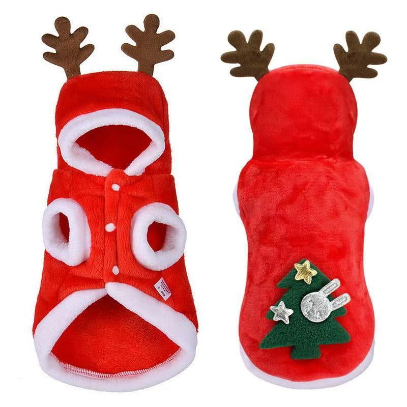 Pet Christmas Costume, Cute Reindeer Design Pet Clothes, Soft Comfortable Pet Costume for Small Medium Large Dogs & Cats