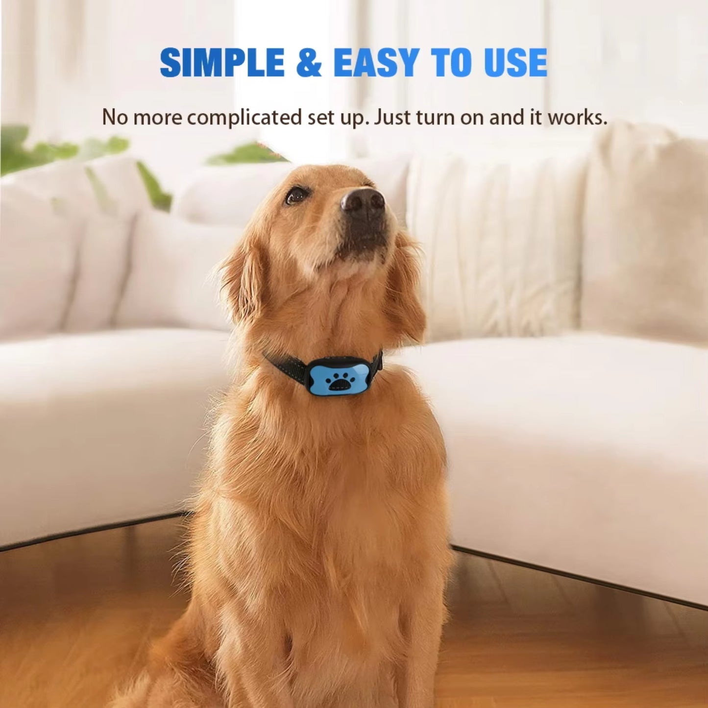 Get Now: Gentle and Effective Rechargeable Bark Collar for Small, Medium, and Large Dogs - Audible Beep for Human Relief.