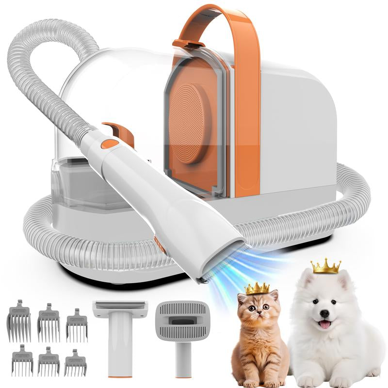 Ultimate Dog Grooming Kit: High-Power 12,000Pa Pet Hair Vacuum with Quiet Motor, Professional Pet Clippers, & Low-Noise Shedding Brush - PG10 for Effortless Dog Grooming