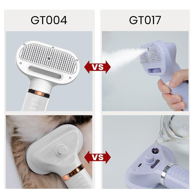 Fido Fave Pet Hair Dryer Steam Brush, Spray Cat Dryer Comb for Shedding, 3 in 1 Cat Steam Comb, Dog Blow Dryer with Water Tank, 3 Heat Settings Professional Home Grooming Furry Portable Drying Blower,Tiktokshopdealsforyoudays